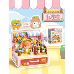 Femibox S44061 ROROJUMP Xếp hình lắp ráp ghép mô hình Nhật ký quản lý cửa hàng nước sốt: Cửa hàng hoa