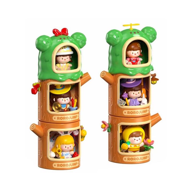 Femibox S5446 ROROJUMP Tree Stump Fridge Magnet Xếp hình lắp ráp ghép mô hình Nước sốt thịt: Hộp mù nam châm tủ lạnh Shudong