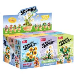 Femibox S5449 Xếp hình lắp ráp ghép mô hình 9 cảnh hoa sáng tạo của Trung Quốc: hoa sen, hoa cúc, hoa thủy tiên, cây thông chào đón, hoa hướng dương, quất, hoa hồng đỏ, hoa mùa đông may mắn, hoa lan hồ điệp