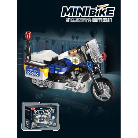 Femibox S5483 Mini Bike Xếp hình lắp ráp ghép mô hình Bộ sưu tập xe máy: Máy móc hạng nặng của cảnh sát