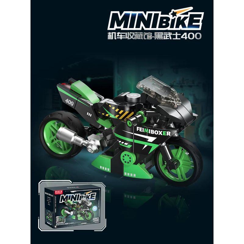 Femibox S5484 Mini Bike Xếp hình lắp ráp ghép mô hình Bộ sưu tập xe máy: Black Warrior 400