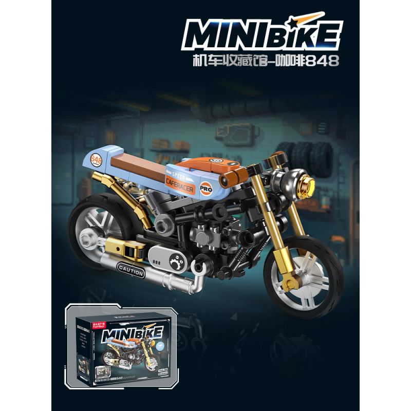 Femibox S5485 Mini Bike Xếp hình lắp ráp ghép mô hình Bộ sưu tập xe máy: Coffee 848