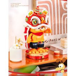 Femibox S5403 Garfield Family Xếp hình lắp ráp ghép mô hình Gia đình Garfield: Múa sư tử Garfield