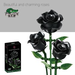 Pinleyen PL-6022 Xếp hình lắp ráp ghép mô hình Bó hoa hồng 3 cành