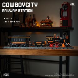 small angle JD112 Cowboy City Railway Station Xếp hình lắp ráp ghép mô hình Thị trấn cao bồi: Sân ga