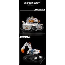 remittance H1011 Xếp hình lắp ráp ghép mô hình Lập trình kỹ thuật xe tăng thay đổi thứ hai