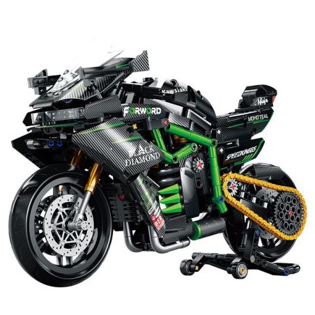 wisdom MG03 Kawasaki Xếp hình lắp ráp ghép mô hình Tứ Xuyên Banner Xe máy 1:8