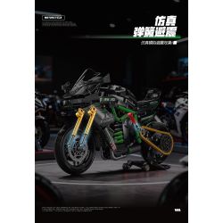 wisdom MG03 Kawasaki Xếp hình lắp ráp ghép mô hình Tứ Xuyên Banner Xe máy 1:8