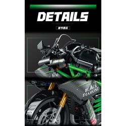 wisdom MG03 Kawasaki Xếp hình lắp ráp ghép mô hình Tứ Xuyên Banner Xe máy 1:8