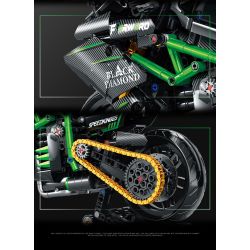 wisdom MG03 Kawasaki Xếp hình lắp ráp ghép mô hình Tứ Xuyên Banner Xe máy 1:8