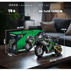 wisdom MG03 Kawasaki Xếp hình lắp ráp ghép mô hình Tứ Xuyên Banner Xe máy 1:8