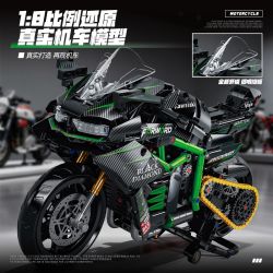 wisdom MG03 Kawasaki Xếp hình lắp ráp ghép mô hình Tứ Xuyên Banner Xe máy 1:8