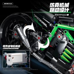 wisdom MG03 Kawasaki Xếp hình lắp ráp ghép mô hình Tứ Xuyên Banner Xe máy 1:8