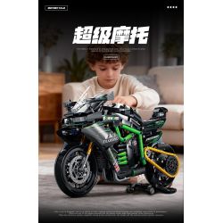 wisdom MG03 Kawasaki Xếp hình lắp ráp ghép mô hình Tứ Xuyên Banner Xe máy 1:8