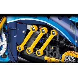 wisdom MG06 Bngatli W4 Xếp hình lắp ráp ghép mô hình Xe máy Bugatti 1:8