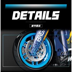 wisdom MG06 Bngatli W4 Xếp hình lắp ráp ghép mô hình Xe máy Bugatti 1:8