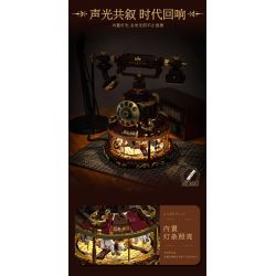 remittance H1014 Xếp hình lắp ráp ghép mô hình Băng chuyền điện thoại cổ điển tưởng tượng