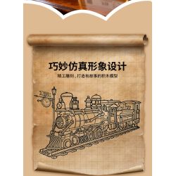Kqiboxxr KQ302 Steam Age Ore Train Xếp hình lắp ráp ghép mô hình Kỷ nguyên của hơi nước: Tàu quặng