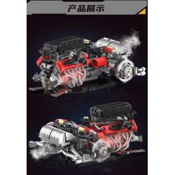 KAIYU KeeYee World K96211 Xếp hình lắp ráp ghép mô hình Động cơ Ferrari Enzo V12