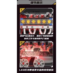 KAIYU KeeYee World K96211 Xếp hình lắp ráp ghép mô hình Động cơ Ferrari Enzo V12