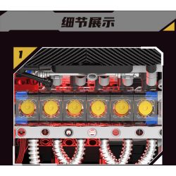 KAIYU KeeYee World K96211 Xếp hình lắp ráp ghép mô hình Động cơ Ferrari Enzo V12