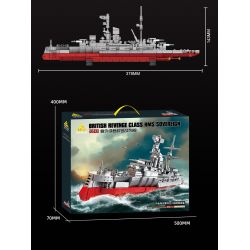 KAZI GBL BOZHI KY82075 British Revenge Class HMS Sovereign Xếp hình lắp ráp ghép mô hình Thiết giáp hạm lớp Revenge của Anh HMS Sovereign