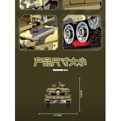 KAZI GBL BOZHI KY82076 German Leopard 2A7 Main Battle Tank Xếp hình lắp ráp ghép mô hình Xe tăng chiến đấu chủ lực Leopard 2A7 của Đức