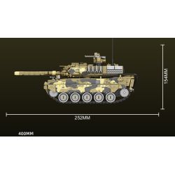 KAZI GBL BOZHI KY82076 German Leopard 2A7 Main Battle Tank Xếp hình lắp ráp ghép mô hình Xe tăng chiến đấu chủ lực Leopard 2A7 của Đức