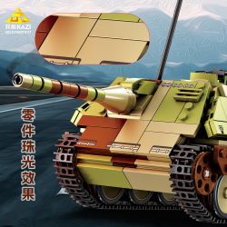 KAZI GBL BOZHI KY82077 German Hunter Tank Destroyer Xếp hình lắp ráp ghép mô hình Pháo chống tăng Stalker của Đức