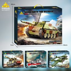 KAZI GBL BOZHI KY82077 German Hunter Tank Destroyer Xếp hình lắp ráp ghép mô hình Pháo chống tăng Stalker của Đức