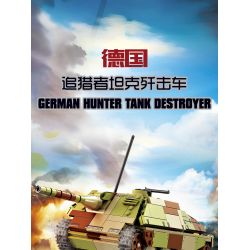 KAZI GBL BOZHI KY82077 German Hunter Tank Destroyer Xếp hình lắp ráp ghép mô hình Pháo chống tăng Stalker của Đức