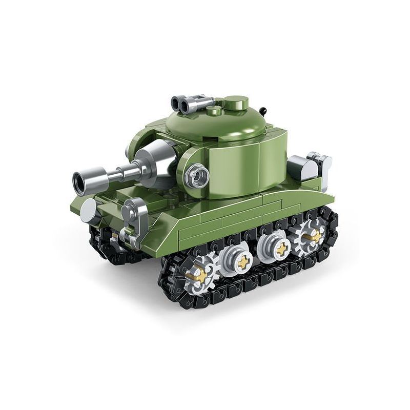 United Imagine JKC7703 Xếp hình lắp ráp ghép mô hình Q Cute Tank: Jungle F1 Tank Green Xiaomeng