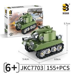United Imagine JKC7703 Xếp hình lắp ráp ghép mô hình Q Cute Tank: Jungle F1 Tank Green Xiaomeng