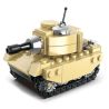 United Imagine JKC7704 Xếp hình lắp ráp ghép mô hình Q Xe tăng dễ thương: Xe tăng F2 sa mạc Huang Xiaobao