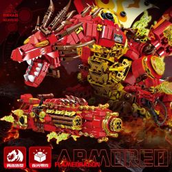 KAZI GBL BOZHI KY8150 FlameDragon Xếp hình lắp ráp ghép mô hình Thiết bị cơ khí Hỏa Long
