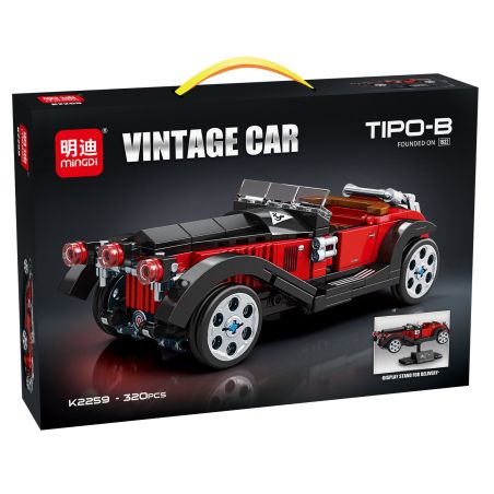 minGDi LEIBAO K2259 Vintage Car Tipo-B Xếp hình lắp ráp ghép mô hình Xe cổ điển Alfa Romeo Tipo B