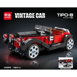 minGDi LEIBAO K2259 Vintage Car Tipo-B Xếp hình lắp ráp ghép mô hình Xe cổ điển Alfa Romeo Tipo B