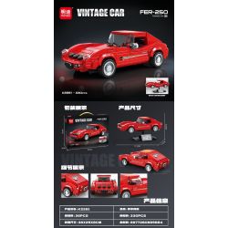 minGDi LEIBAO K2261 Vintage Car Fer-250 Xếp hình lắp ráp ghép mô hình Chiếc xe cổ điển Ferrari 250 GTO