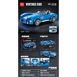 minGDi LEIBAO K2263 Vintage Car SC-ACE Xếp hình lắp ráp ghép mô hình Xe cổ điển SC-ACE