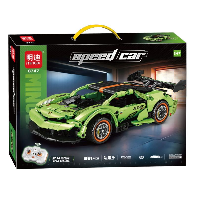 minGDi LEIBAO 8747 Xếp hình lắp ráp ghép mô hình Xe đua điều khiển từ xa 1:24