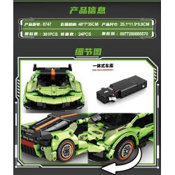 minGDi LEIBAO 8747 Xếp hình lắp ráp ghép mô hình Xe đua điều khiển từ xa 1:24