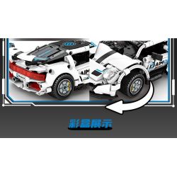 minGDi LEIBAO 8748 Xếp hình lắp ráp ghép mô hình Xe đua điều khiển từ xa 1:24