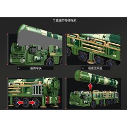 minGDi LEIBAO K3119 Xếp hình lắp ráp ghép mô hình Vũ khí quan trọng nhất của đất nước: Xe tên lửa DX-07