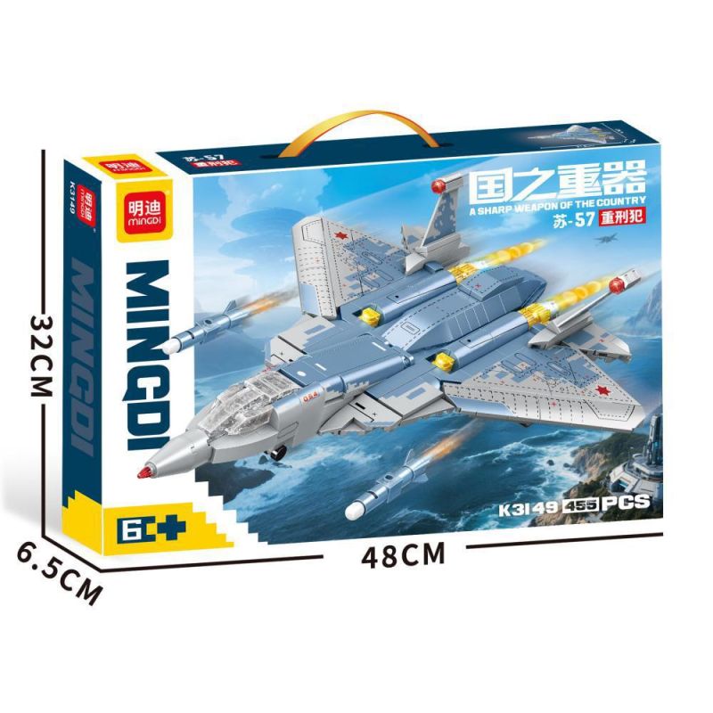 minGDi LEIBAO K3149 Xếp hình lắp ráp ghép mô hình Vũ khí quan trọng nhất của đất nước: Su-57 Felon