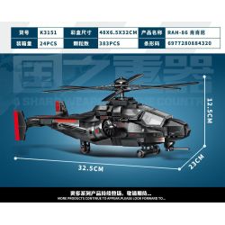 minGDi LEIBAO K3151 Xếp hình lắp ráp ghép mô hình Vũ khí quốc gia: RAH-86 Shoshone