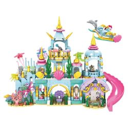 WOMA 11833 Sea World：Furina's Palace Dream Castle Xếp hình lắp ráp ghép mô hình Lâu đài dưới biển