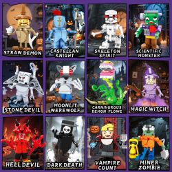 WOMA 11702 Halloween Devil Book Xếp hình lắp ráp ghép mô hình Sách ma quỷ Halloween 12 loại