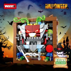 WOMA 11702 Halloween Devil Book Xếp hình lắp ráp ghép mô hình Sách ma quỷ Halloween 12 loại