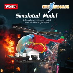 WOMA 15070 Fire Brigade Helicopter Xếp hình lắp ráp ghép mô hình trực thăng cứu hỏa
