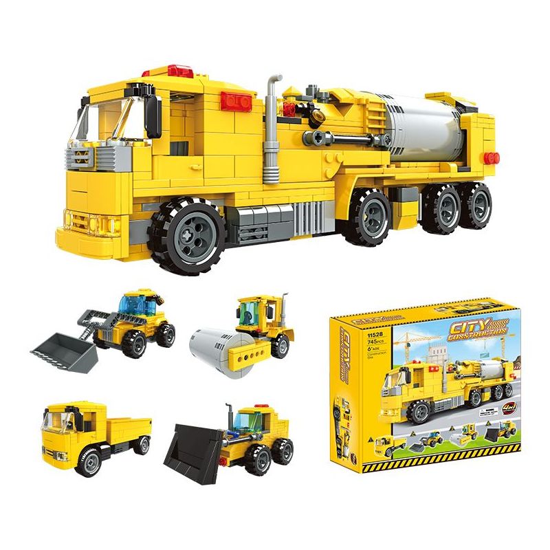 WOMA 11528 Concrete Mixer Truck Xếp hình lắp ráp ghép mô hình Xe kỹ thuật bốn trong một